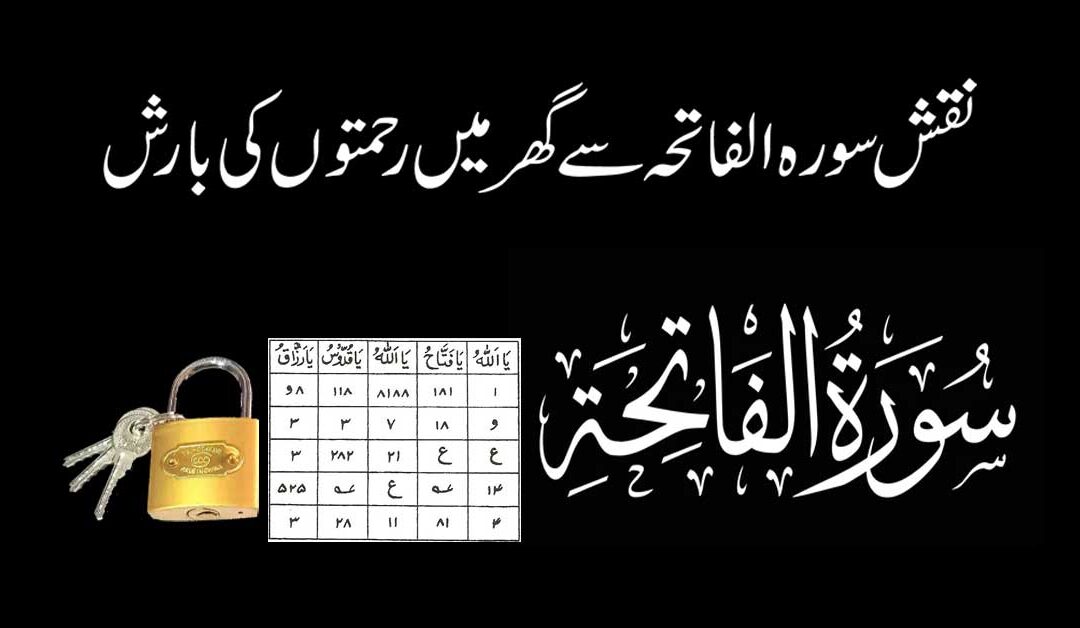 Naqsh Surah Fatiha Se Ghar Mein Rehmat Ki Barish